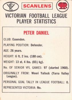 1974 Scanlens VFL #119 Peter Daniel Back